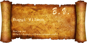 Bugyi Vilmos névjegykártya